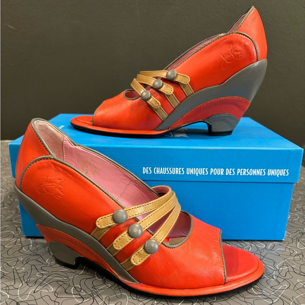 Fluevog MISS APRIL Vintage Wedge Heels 6.5 - Picture 6 of 6